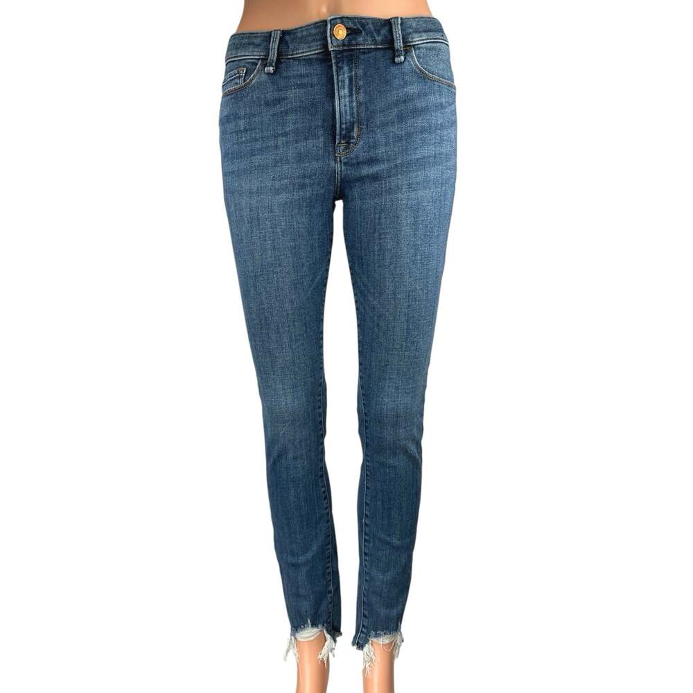 Abercrombie & Fitch Harper Blue Low Rise Distressed Skinny Ankle Denim Jeans 27